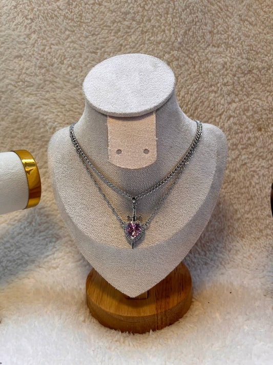 ❤️🗡️Collar Espada Corazón Pareja +CAJA DE LUJO REGALO❤️🗡️